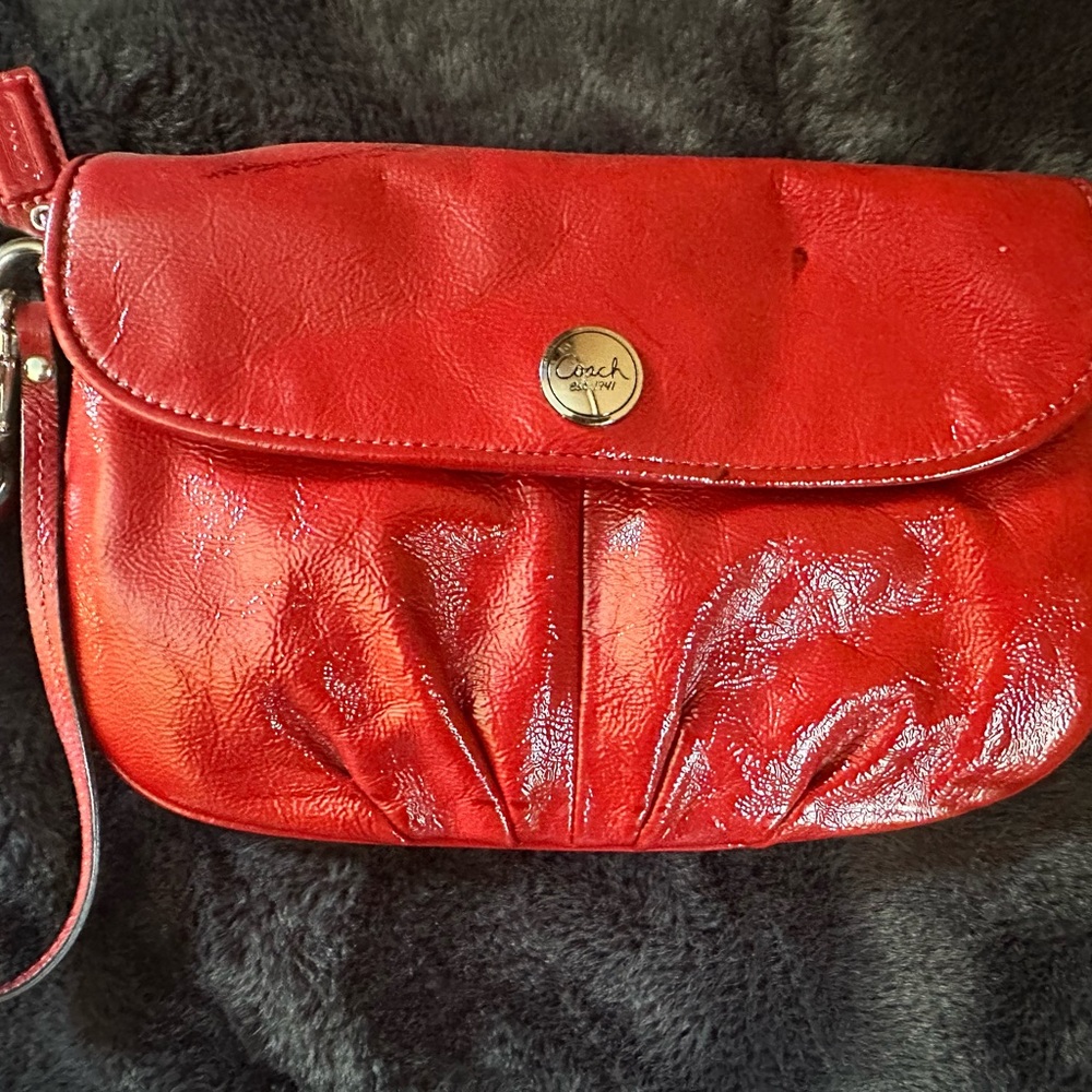 Coach Red Leather Clutch